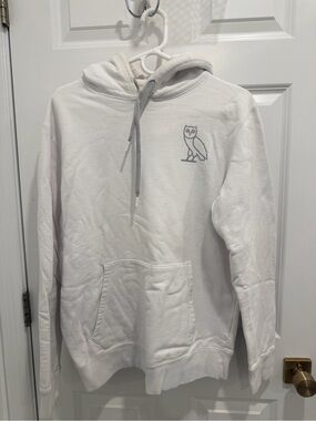 OVO White Hoodie with Small Owl Logo